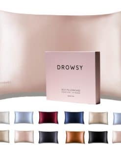 Funda de Almohada de Seda Drowsy - 100% Seda de -Rosa Atarde