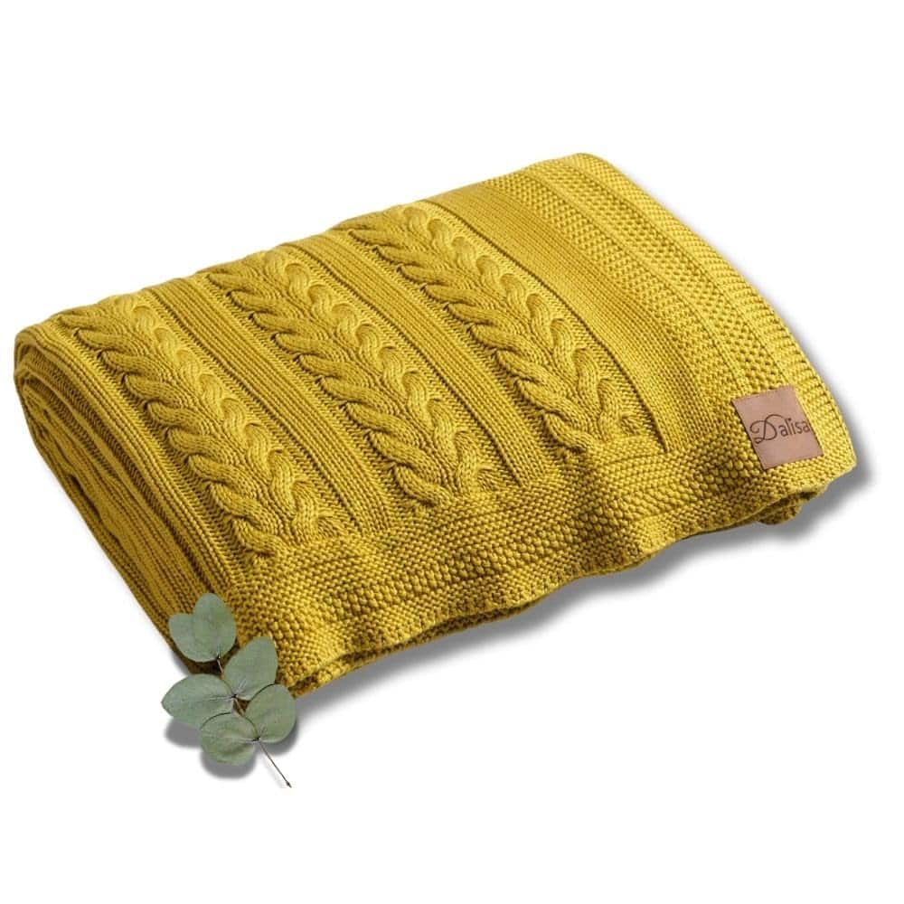 Manta de punto premium Dalisa 100% Tencel -Musgo Seco