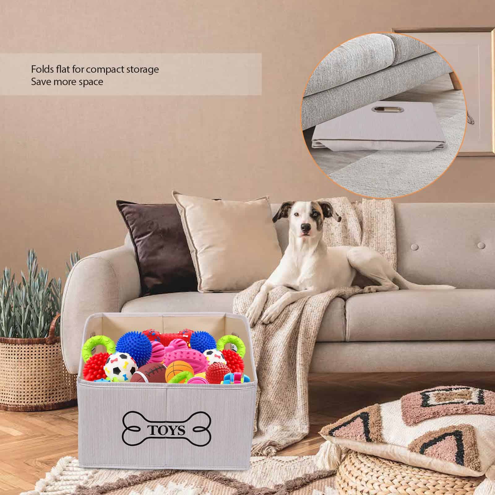 Cesto de Juguetes Plegable para Perros - Caja de Juguetes - Imagen 4