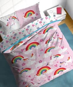 Juego de Edredón Completo Sunny Side Up Rainbow Unicorns -