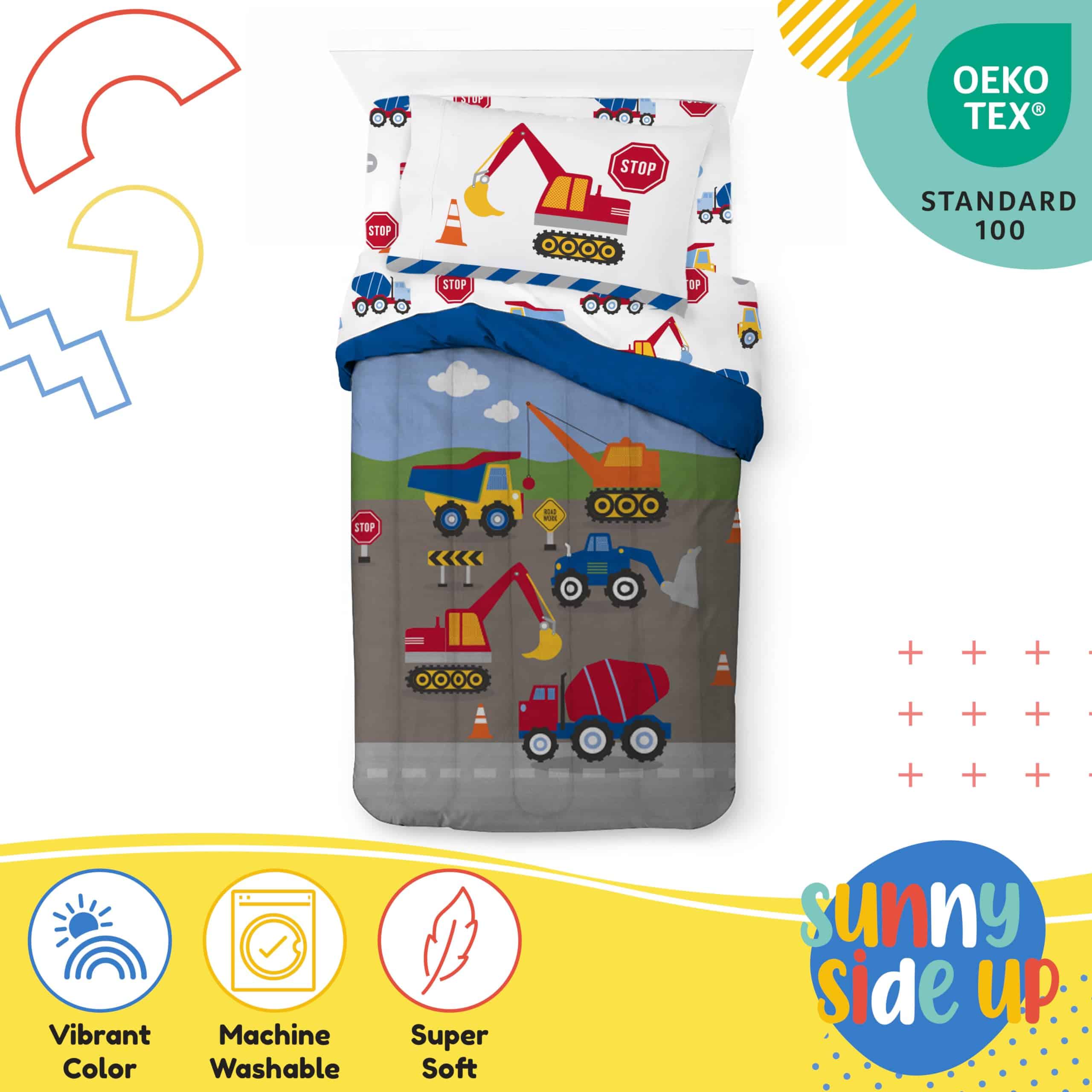 Set de edredón gemelo Sunny Side Up Construction Zone - - Imagen 5