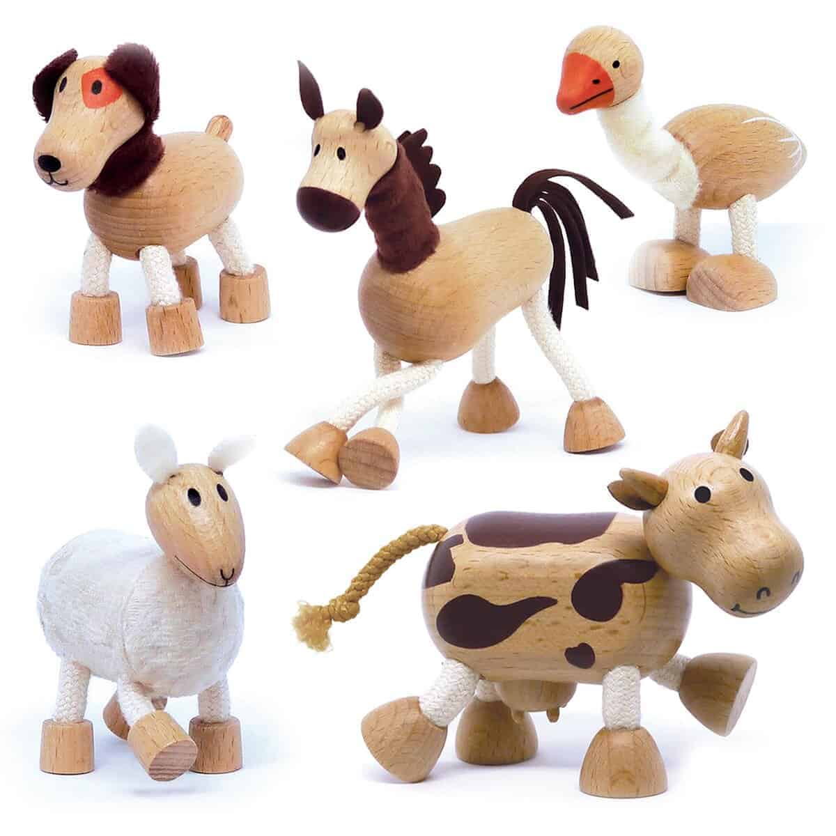 Juguetes de Animales de Madera para Niños Pequeños,