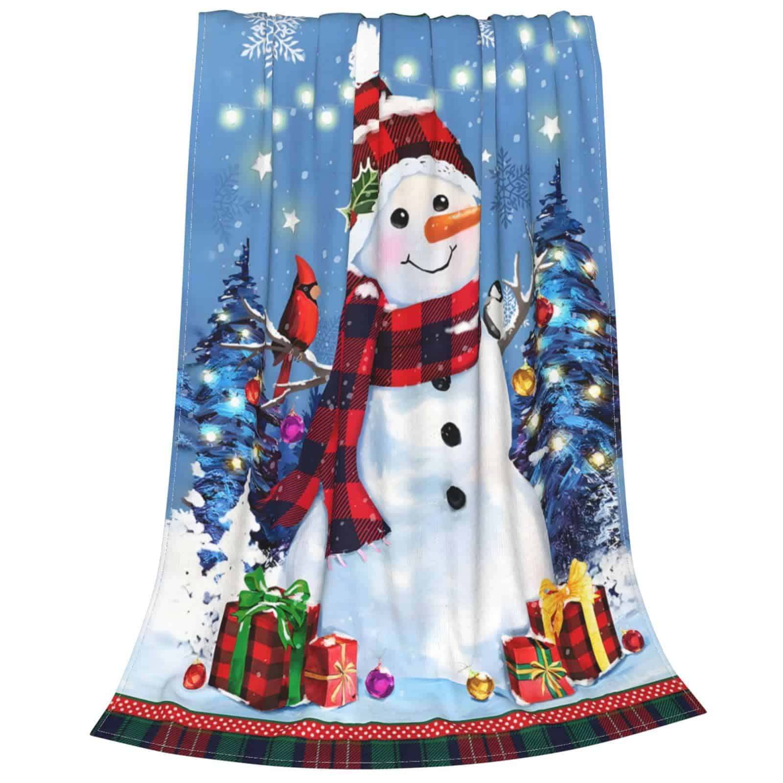 Manta de Vellón de Navidad con Muñeco de Nieve Súper Suave - Imagen 5