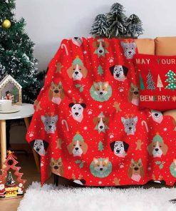 Manta de Franela Navideña para Perros Navideños Súper Suave
