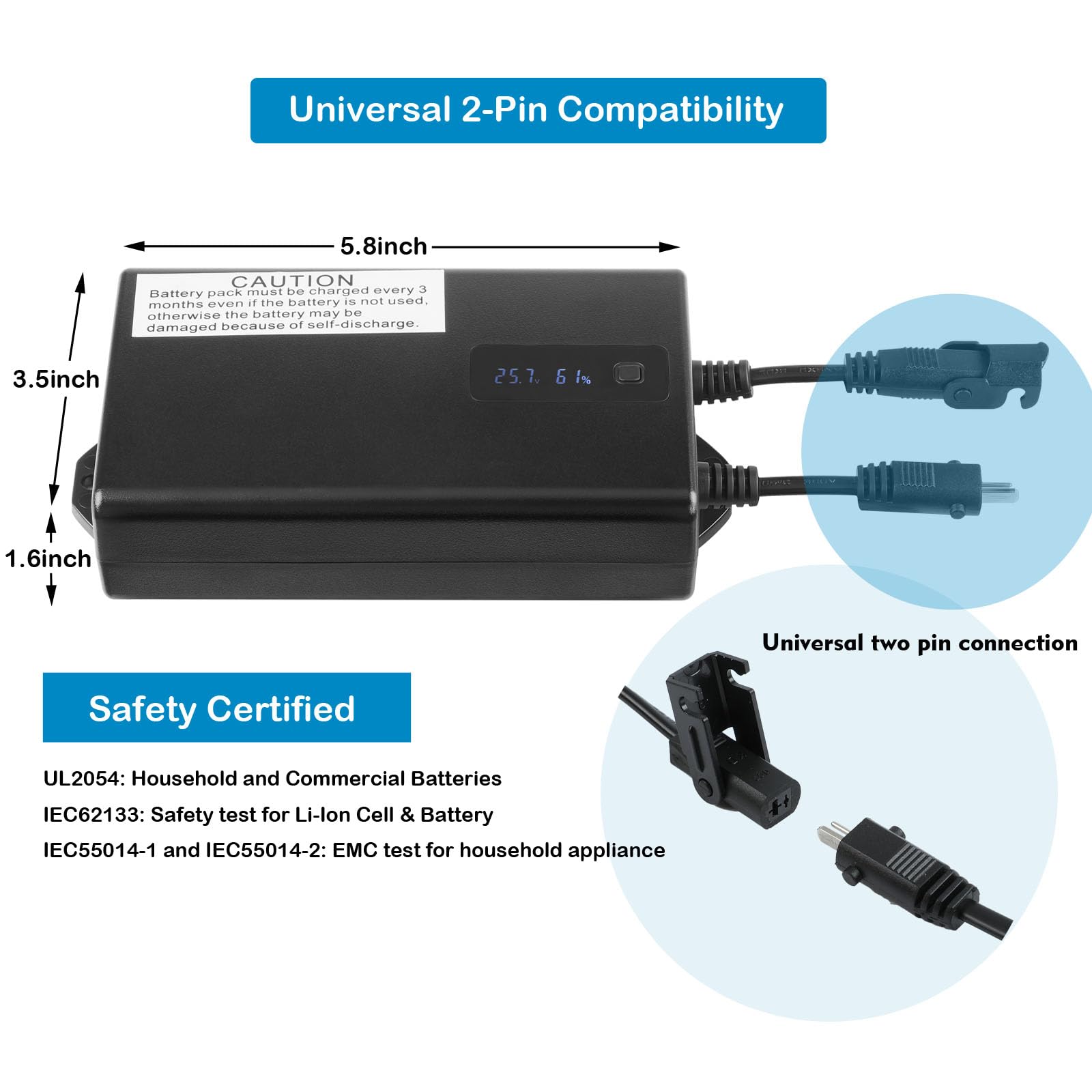Paquete de baterías universal para muebles reclinables con - Imagen 3
