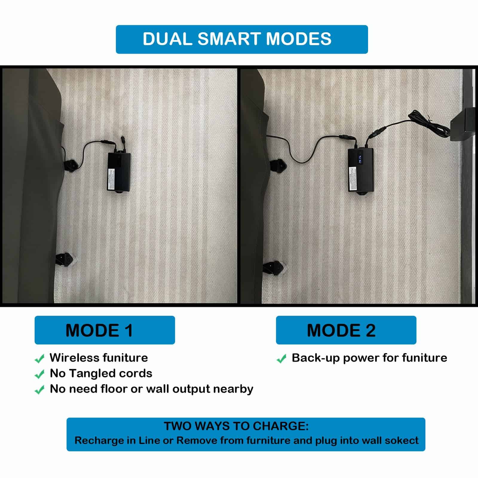 Paquete de baterías universal para muebles reclinables con - Imagen 4