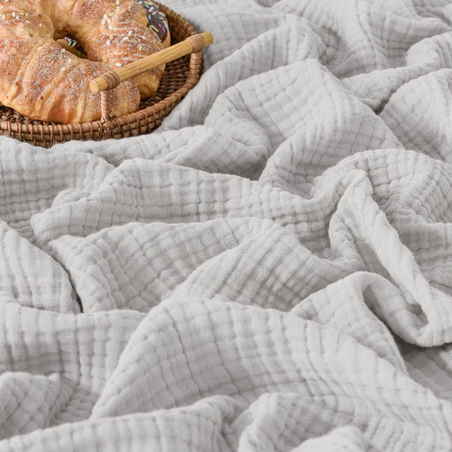 Manta de muselina Esterra tamaño king suave y acogedora en - Imagen 3