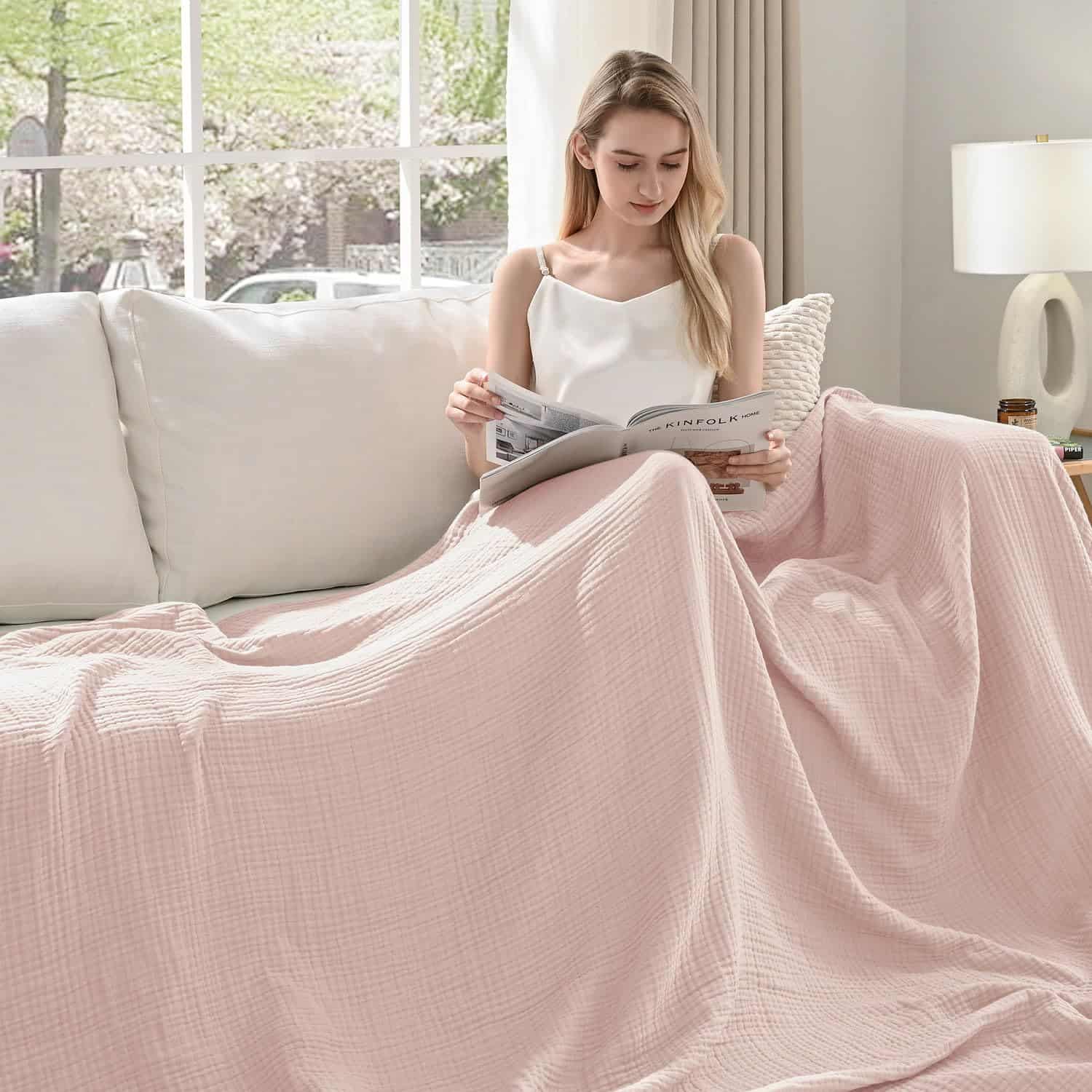 Manta de Muselina Esterra Tamaño King Suave Cálida Ligera