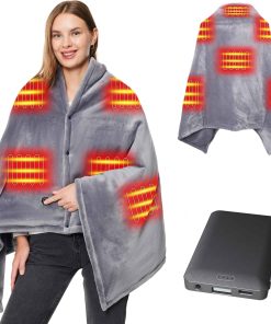 Manta Térmica KSFJZF con Power Bank, 59" x 35" Suave y