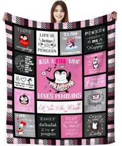 Manta de pingüino regalos para niñas mujeres suave cálida