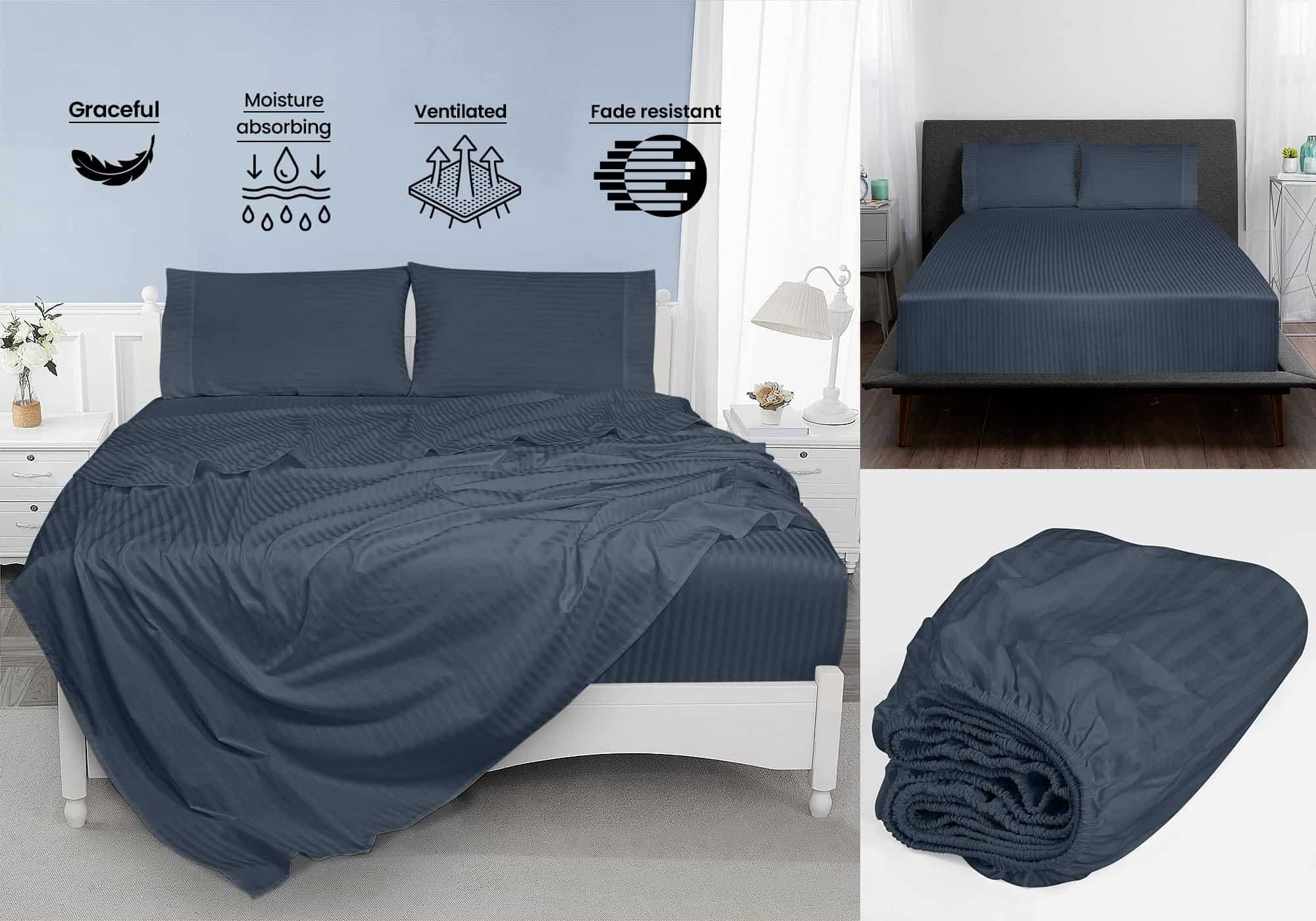 Juego de sábanas estampadas de algodón peinado de 300 hilos - Imagen 7