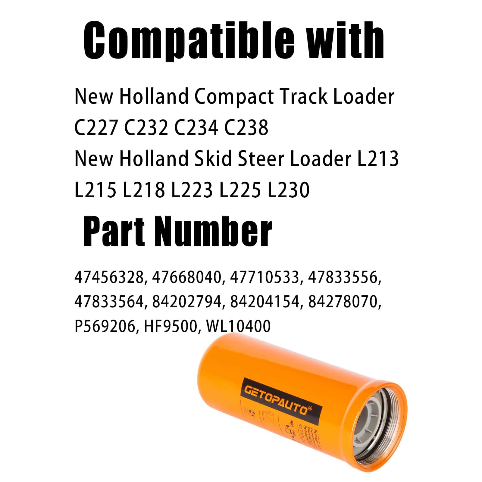 Filtro Hidráulico GETOPAUTO 47710533 Compatible con Case - Imagen 3