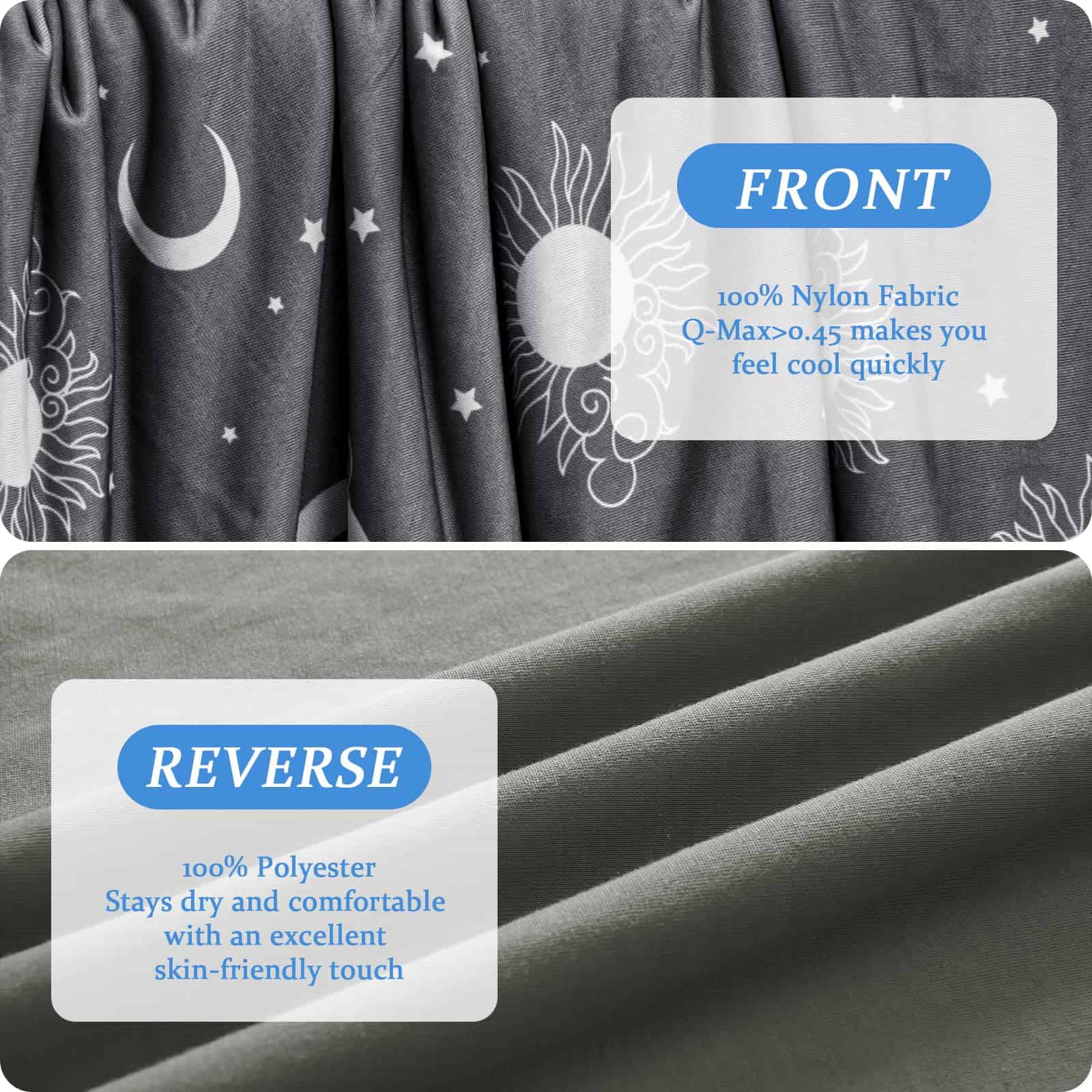 Manta de enfriamiento Queen Size (90"x90") -Gris oscuro - Imagen 4