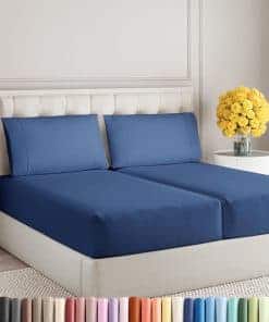 Juego de sábanas divididas Sleepy Town Split -Azul Marino