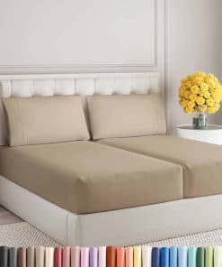 Juego de sábanas tamaño Split King de -Crema