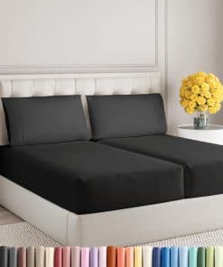 Juego de sábanas Split King Size de Sleepy -Negro