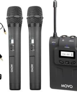 Sistema de micrófono inalámbrico UHF Movo WMIC80 con 2
