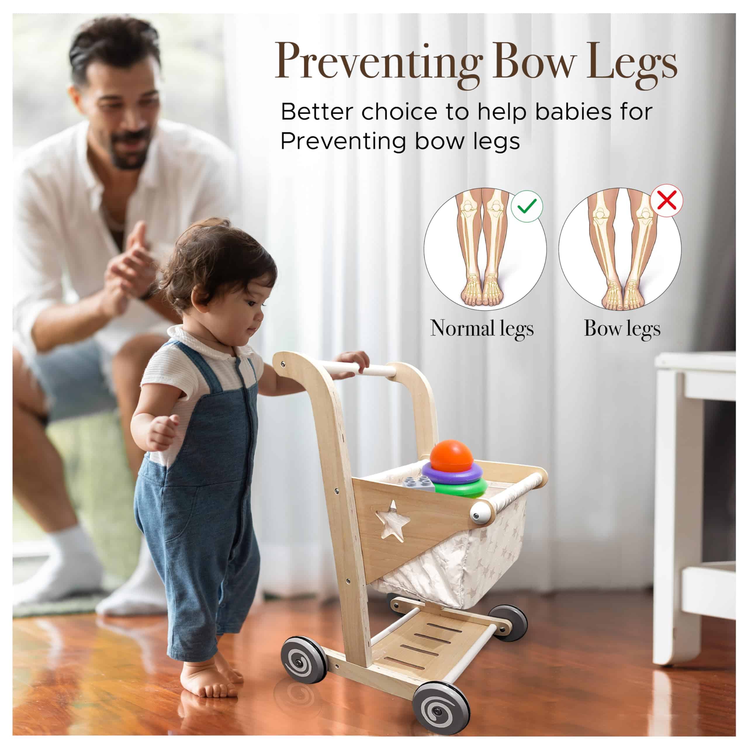 Carrito de Compras y Cochecito de Muñecas de madera 2 en 1 - Imagen 7