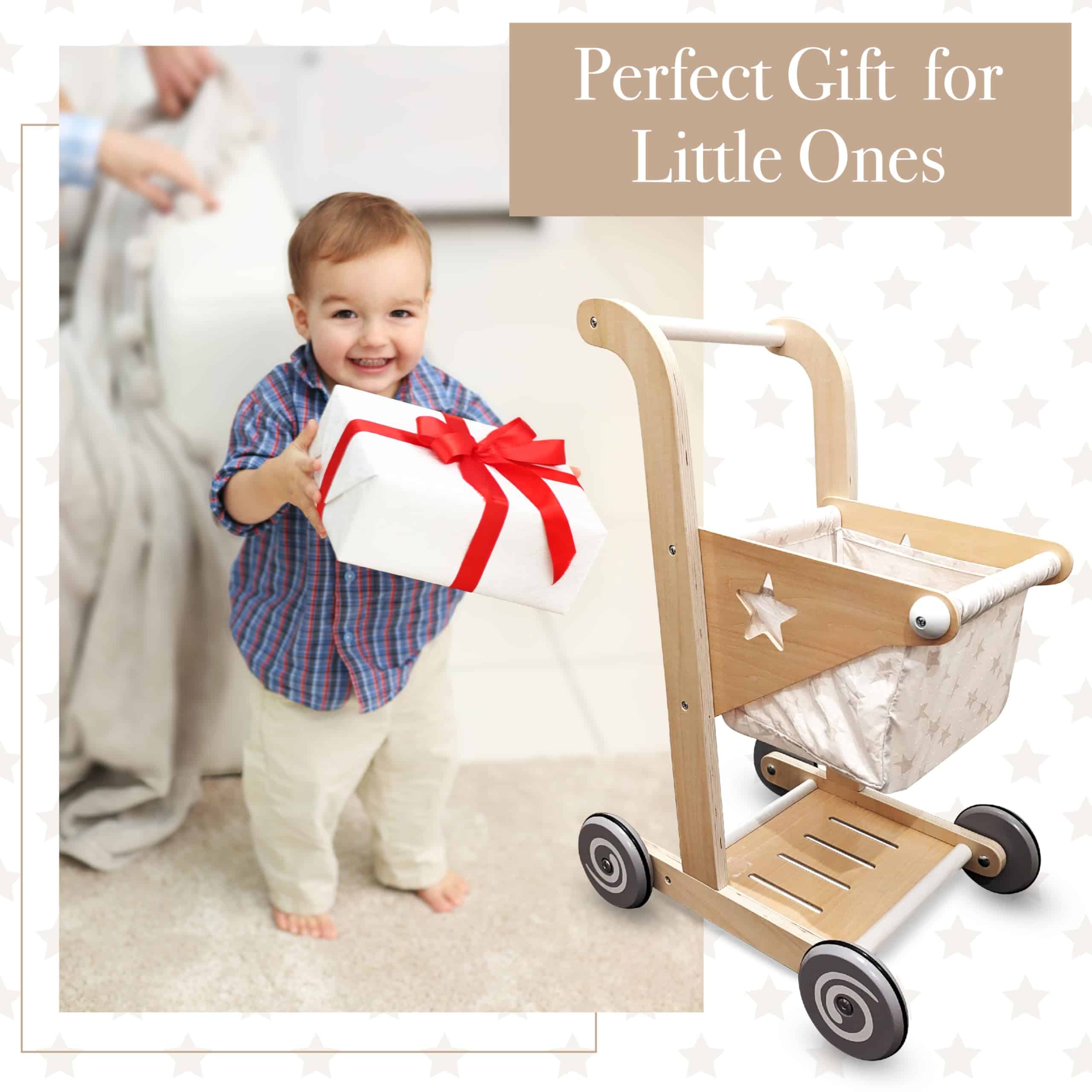 Carrito de Compras y Cochecito de Muñecas de madera 2 en 1 - Imagen 8