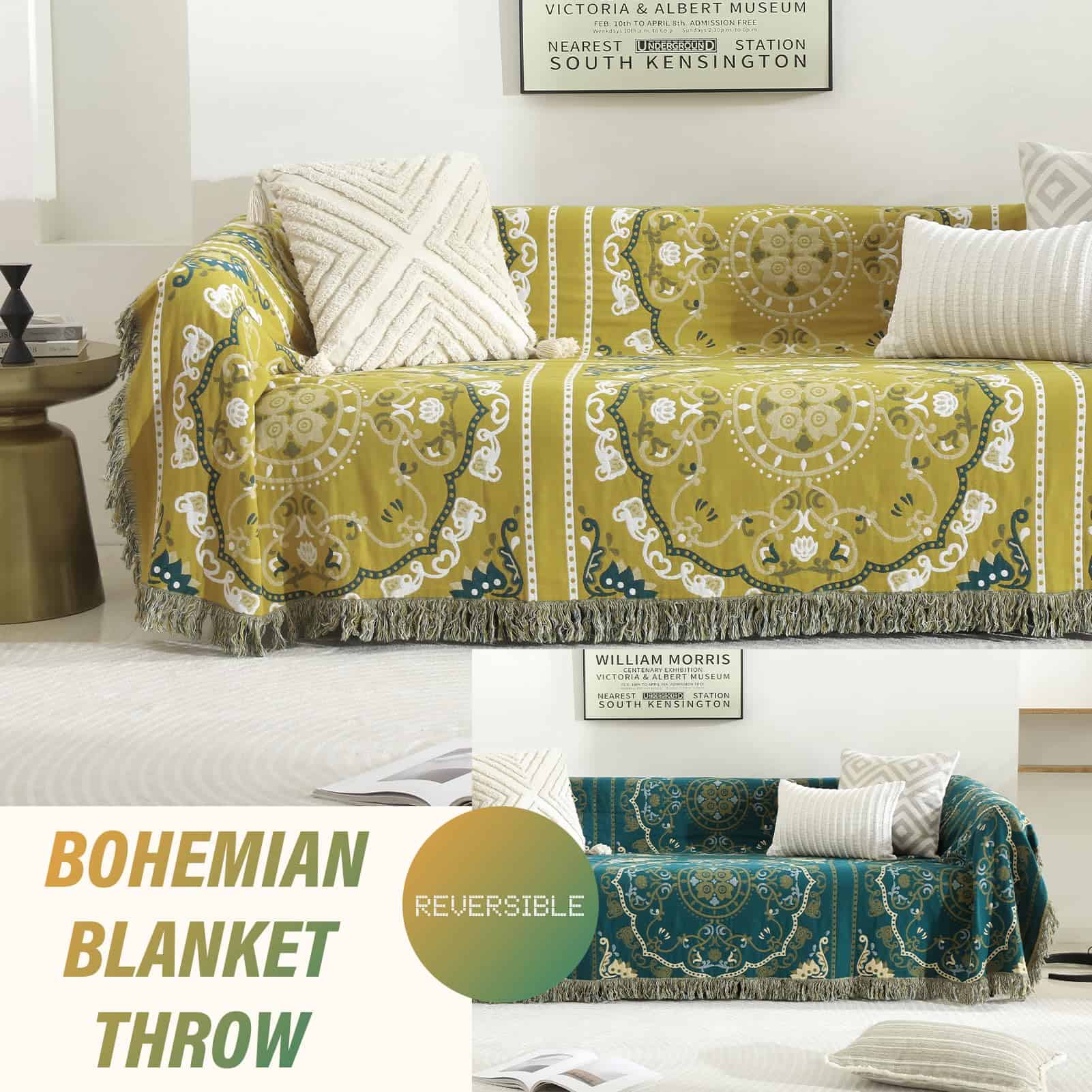 Manta SahSahCasa 100% algodón tamaño Queen, 90"�98" Manta - Imagen 8