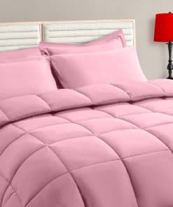 Conjunto de edredón tamaño Twin TAIMIT en Rosa - 5 Piezas,
