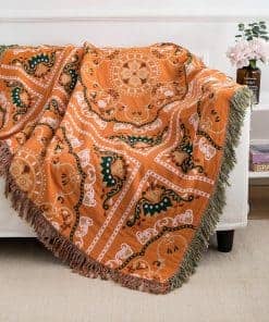 Manta de Algodón SahSahCasa 100%, Manta de Tiro Boho en