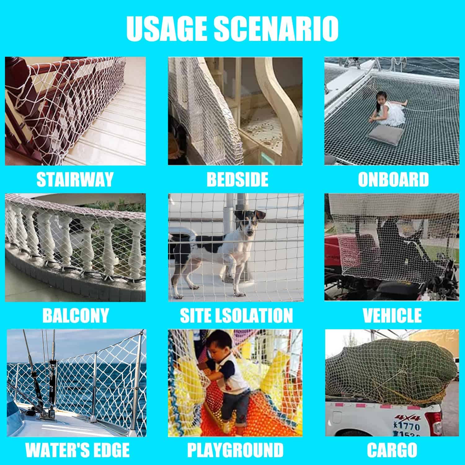 Red de Carga de Escalada Bunifa para Niños Red -Blanco - Imagen 7