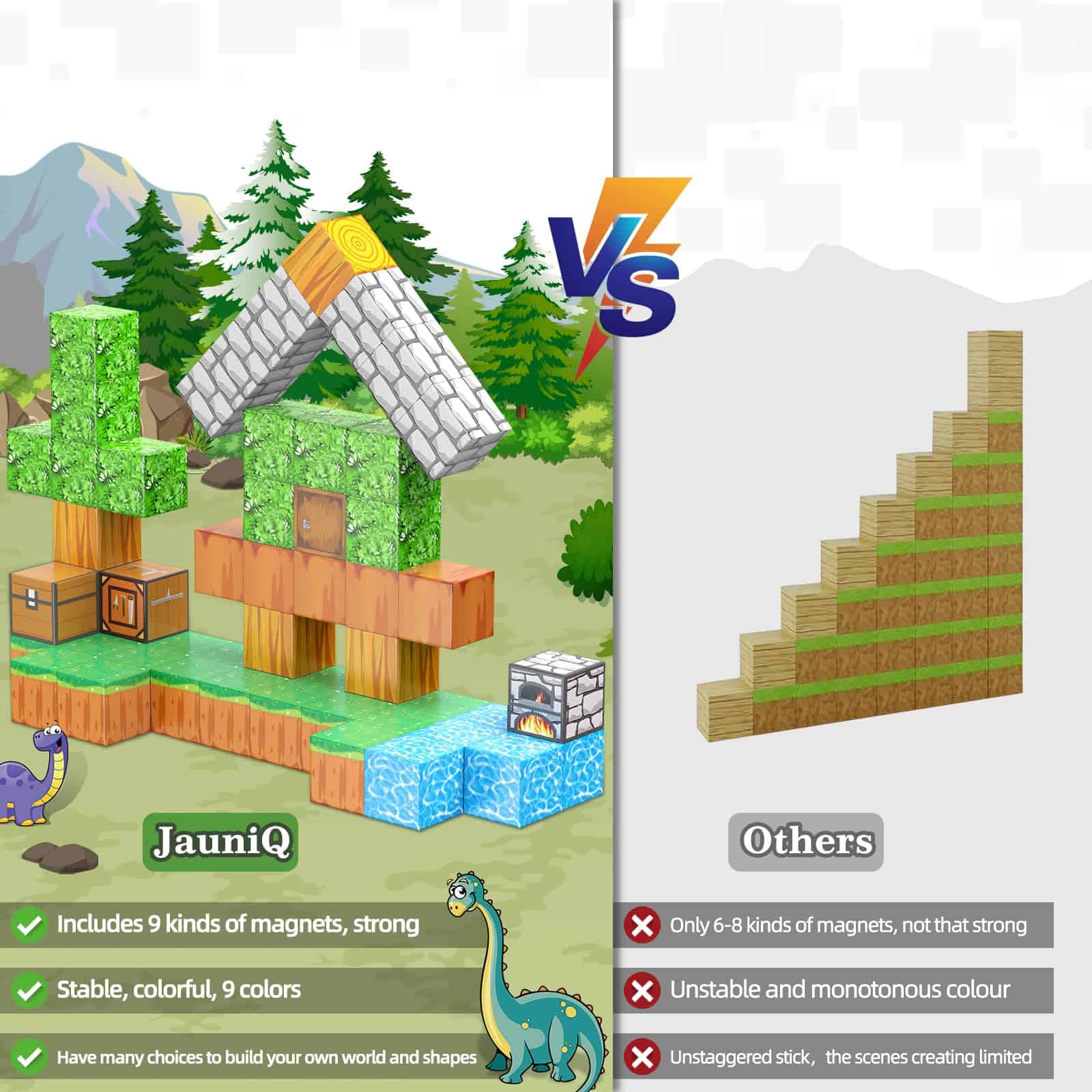 Bloques Magnéticos, Juguetes de Construcción de Azulejos - Imagen 5