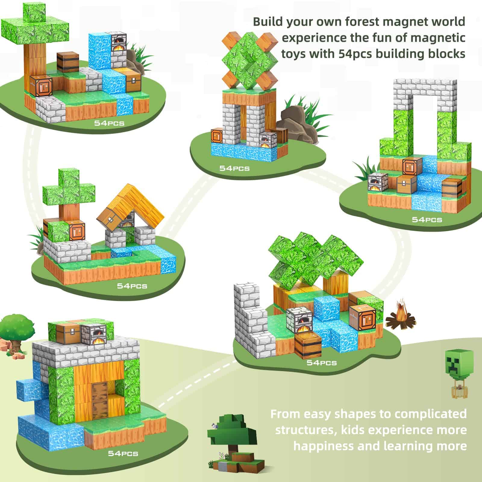 Bloques Magnéticos, Juguetes de Construcción de Azulejos - Imagen 7