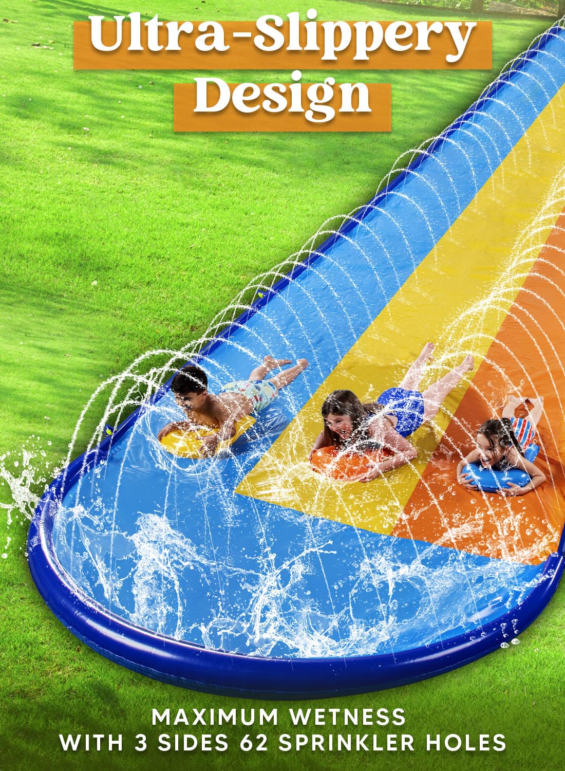 Sloosh 22.5ft Triple Water Slide y 3 Body Boards, Tobogán - Imagen 6