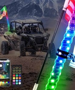 Beatto 4FT 1PC Luz de Látigo LED con Asta de Bandera, UTV