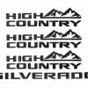 Kit 4X Emblema High Country 2019-2024 Silverado Letra Logo