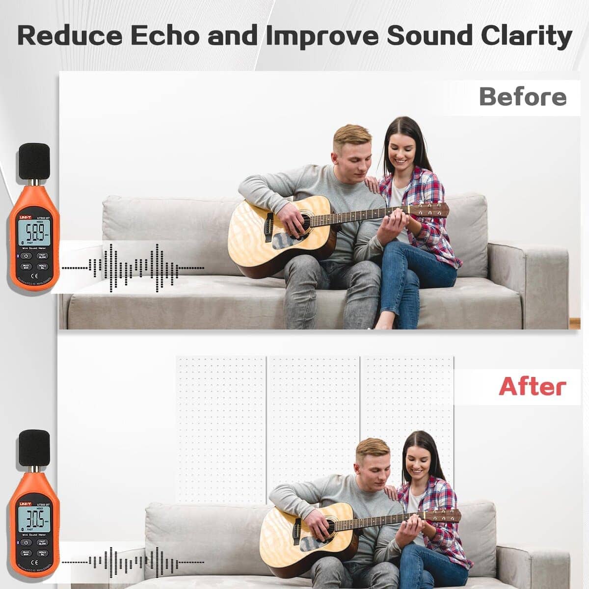 Tutmyrea 3 Pack Paneles Acústicos Grandes, 48" X 24" X - Imagen 6