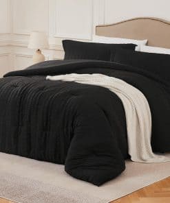 Juego de Edredón Completo Quataly Negro - 3 Piezas de Ropa