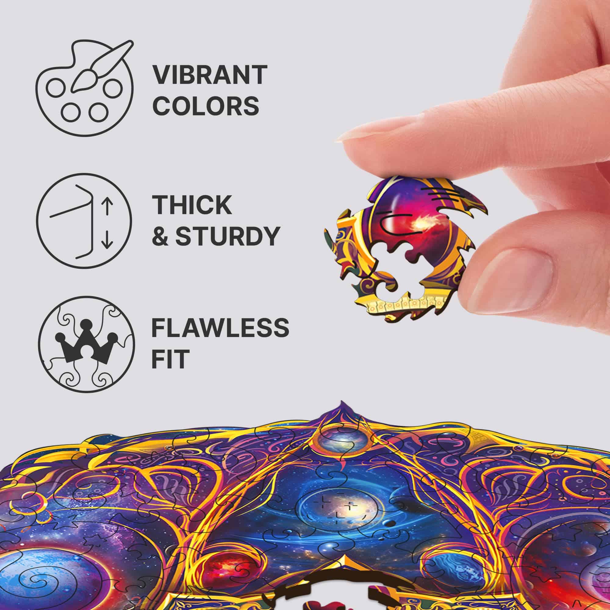 Rompecabezas de Madera Original UNIDRAGON Mandala Space - Imagen 8