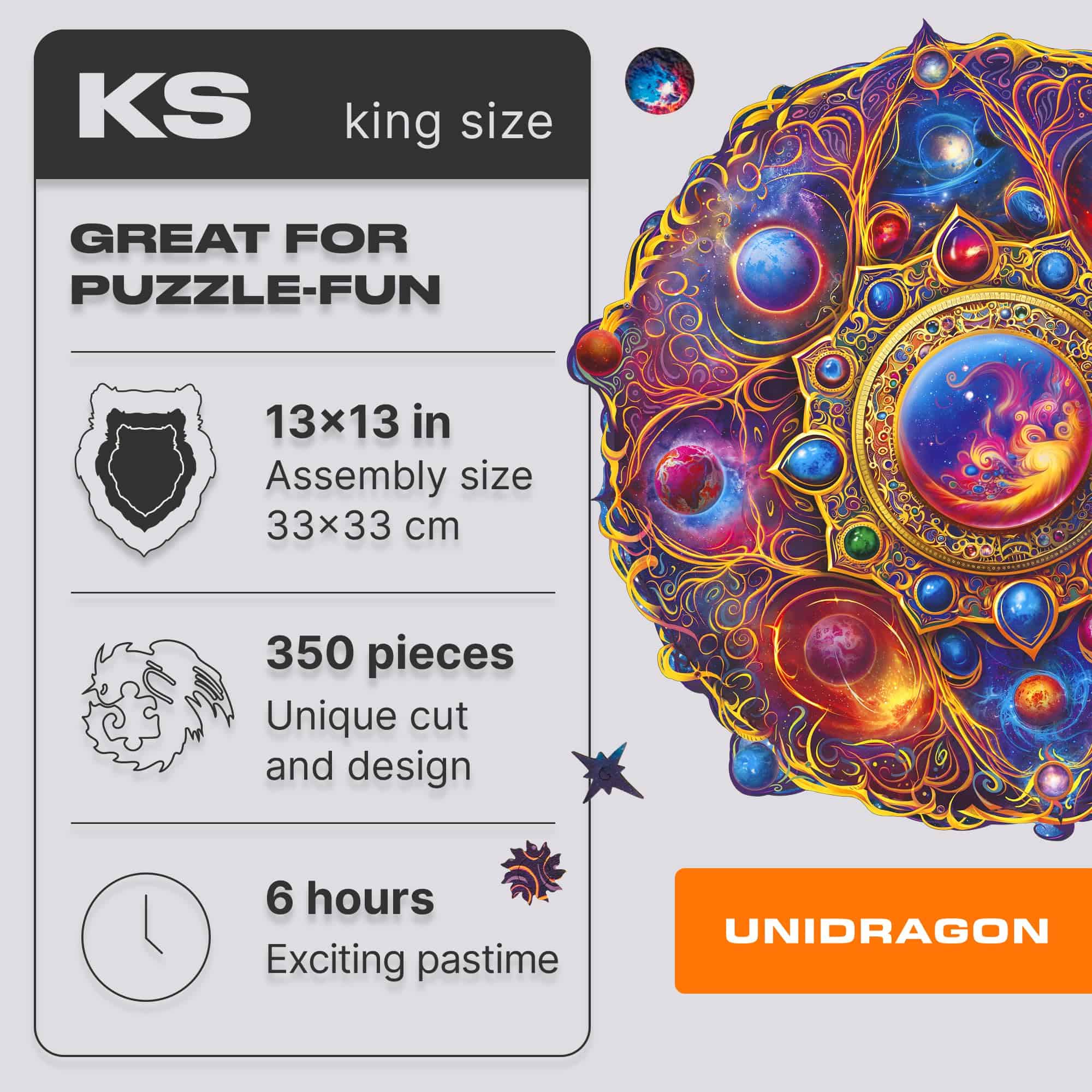 Rompecabezas de Madera Original UNIDRAGON Mandala Space - Imagen 3