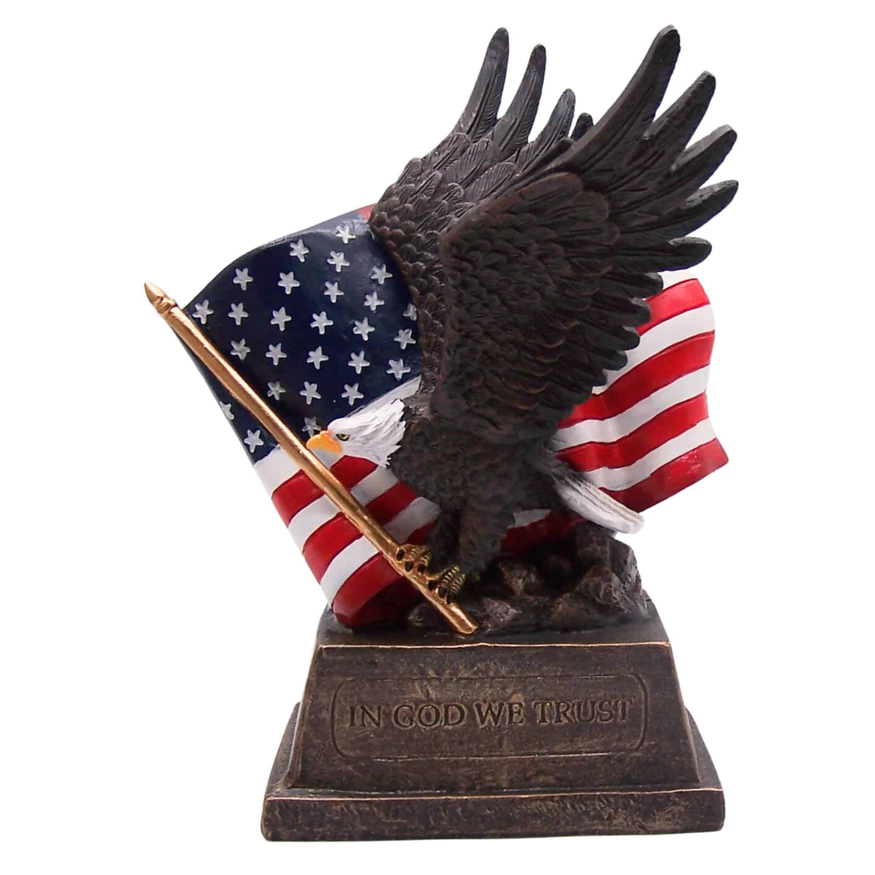 Estatua de Águila y Bandera de Orgullo Americano Wowser,