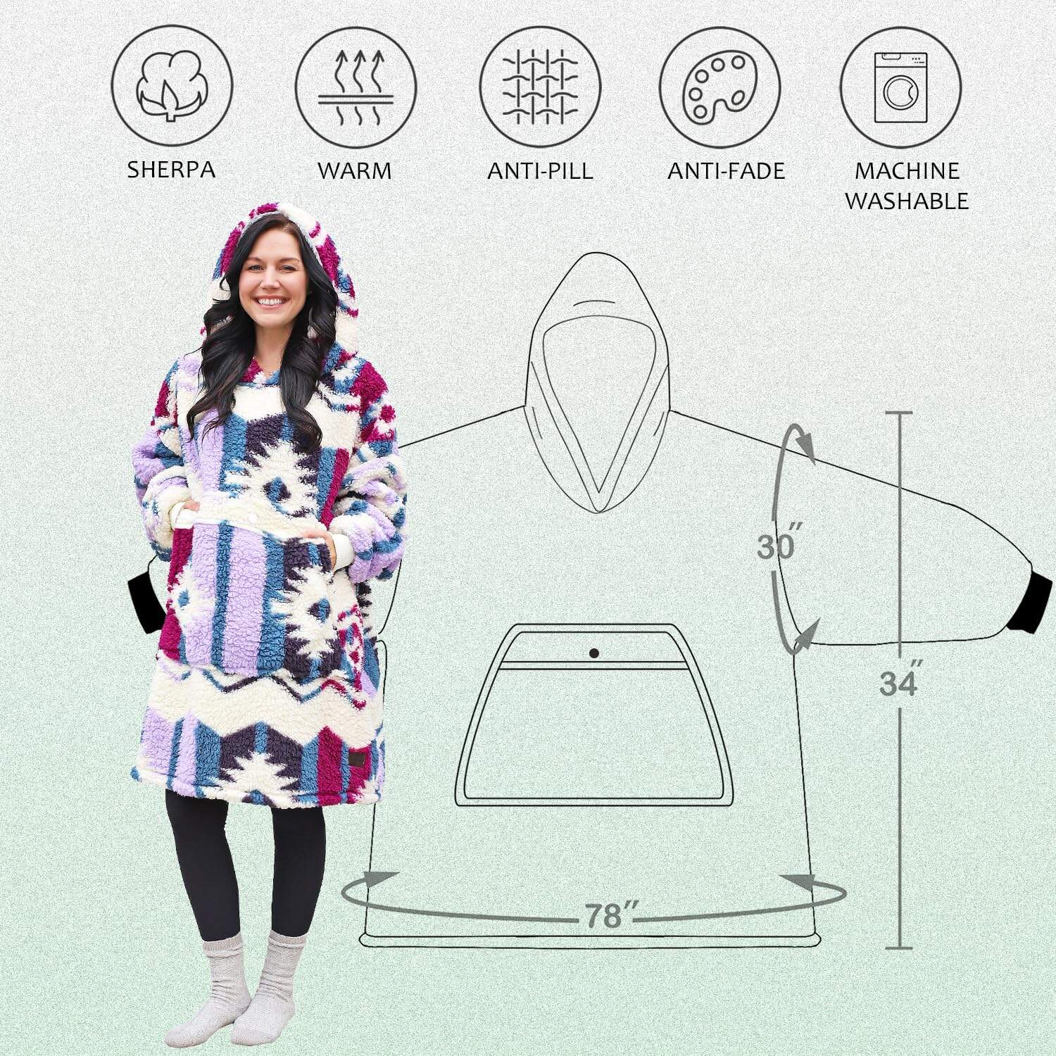 Manta con capucha wearable oversized Catalonia Southwest, - Imagen 8