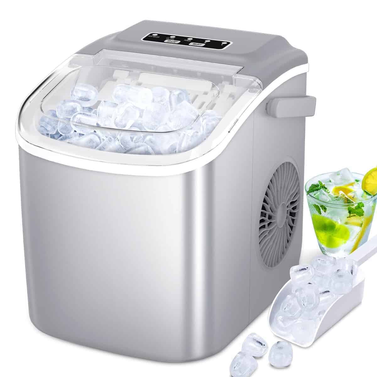 Máquina de Hielo para Encimera, Máquina de -Gris con Mango