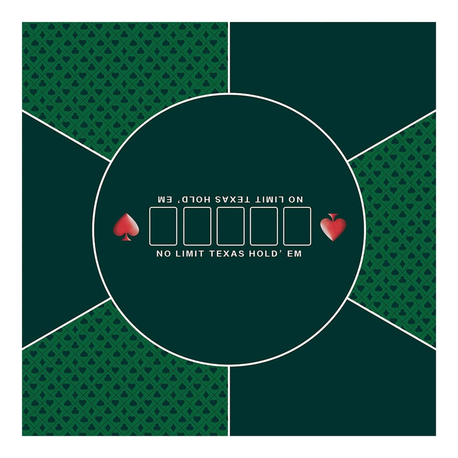 Tapete de póker cuadrado plegable de -Verde (63''x 63'')