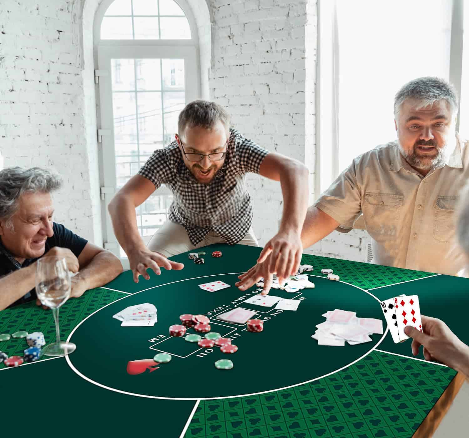 Tapete de póker cuadrado plegable de -Verde (63''x 63'') - Imagen 8