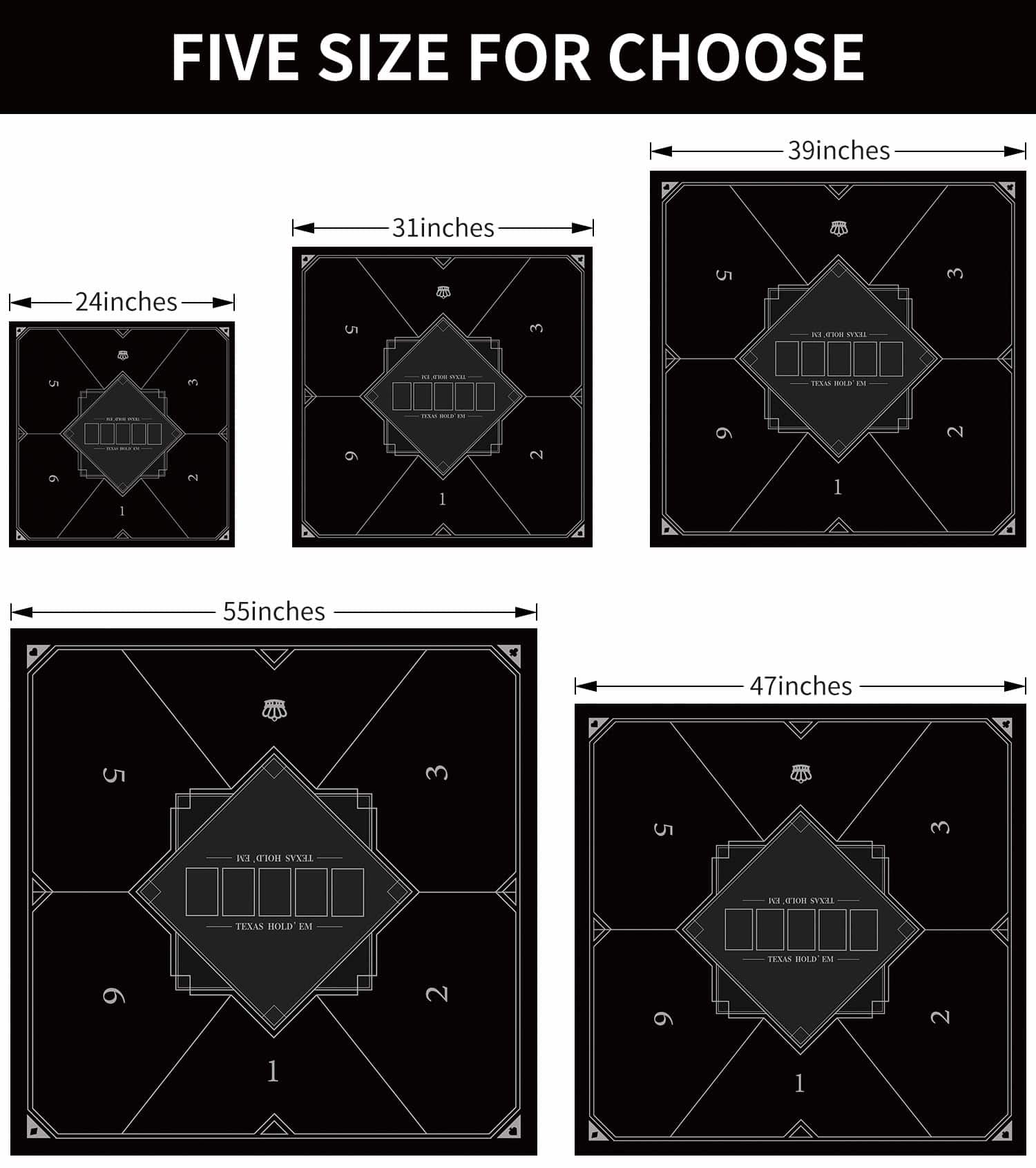 Mesa de póker cuadrada plegable nuveti de -o, fiesta - Imagen 3
