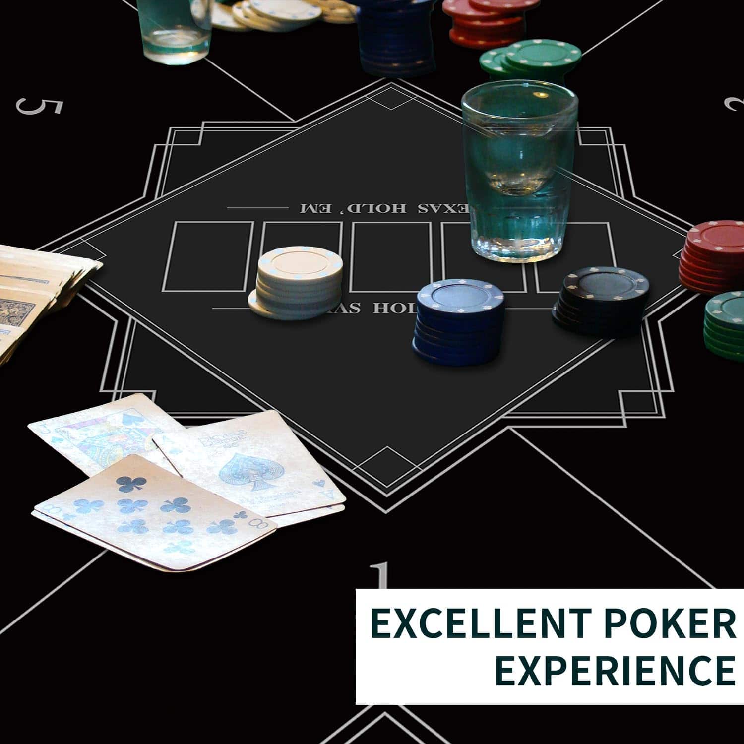 Mesa de póker cuadrada plegable nuveti de -o, fiesta - Imagen 7