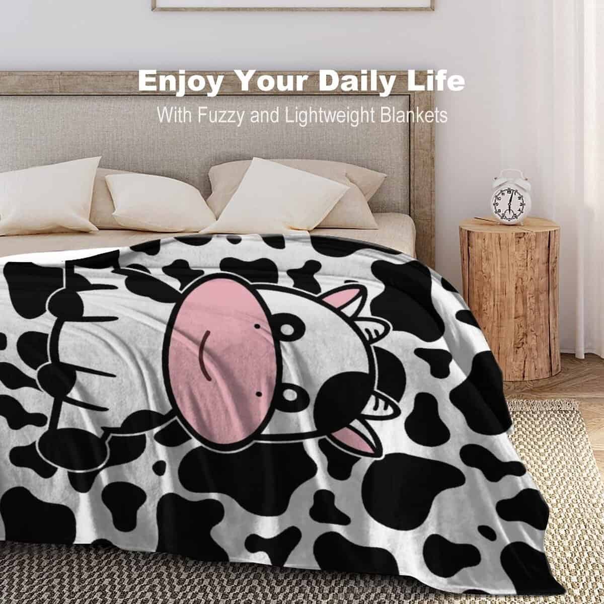 Manta de Vaca Linda Suave Acogedora de Franela para Niños y - Imagen 6