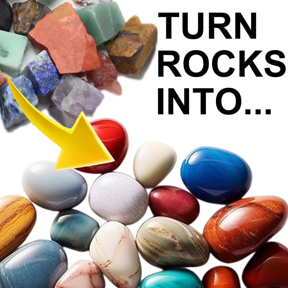 Kit de Pulido de Rocas Profesional de 3.1LB con 10 Correas, - Imagen 3