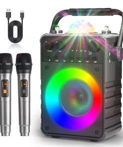 Máquina de Karaoke Peski con 2 Micrófonos Inalámbricos,