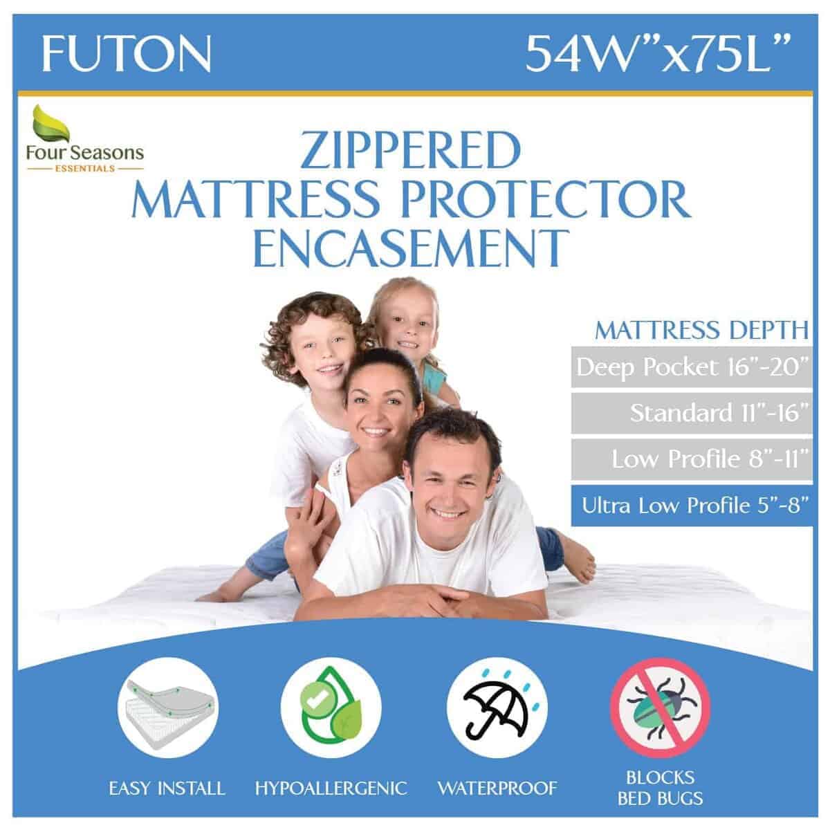 Protector de colchón impermeable Full (54"x 75") para Futon