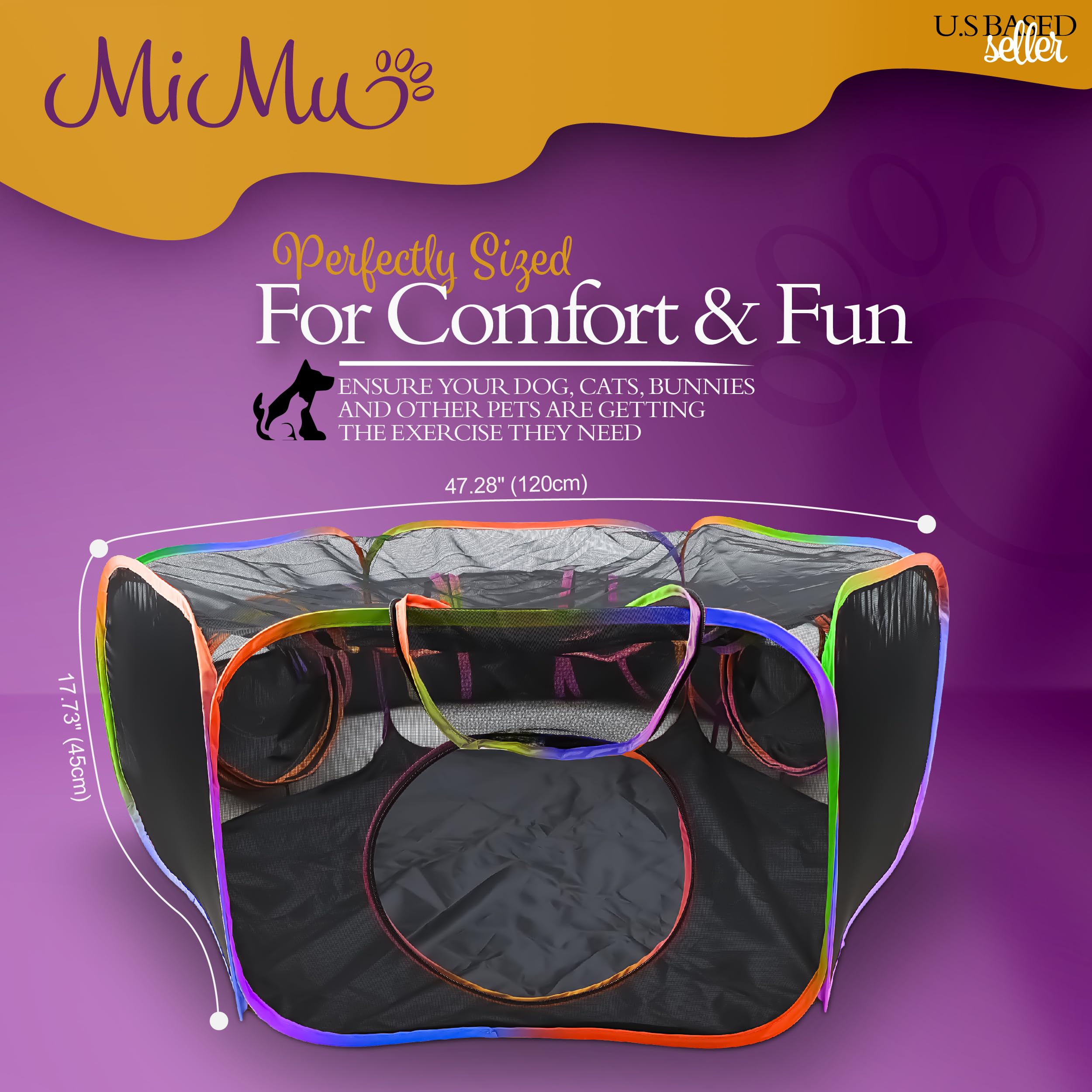 Parque de juegos para perros MiMu Indoor Outdoor 4 pies con - Imagen 5