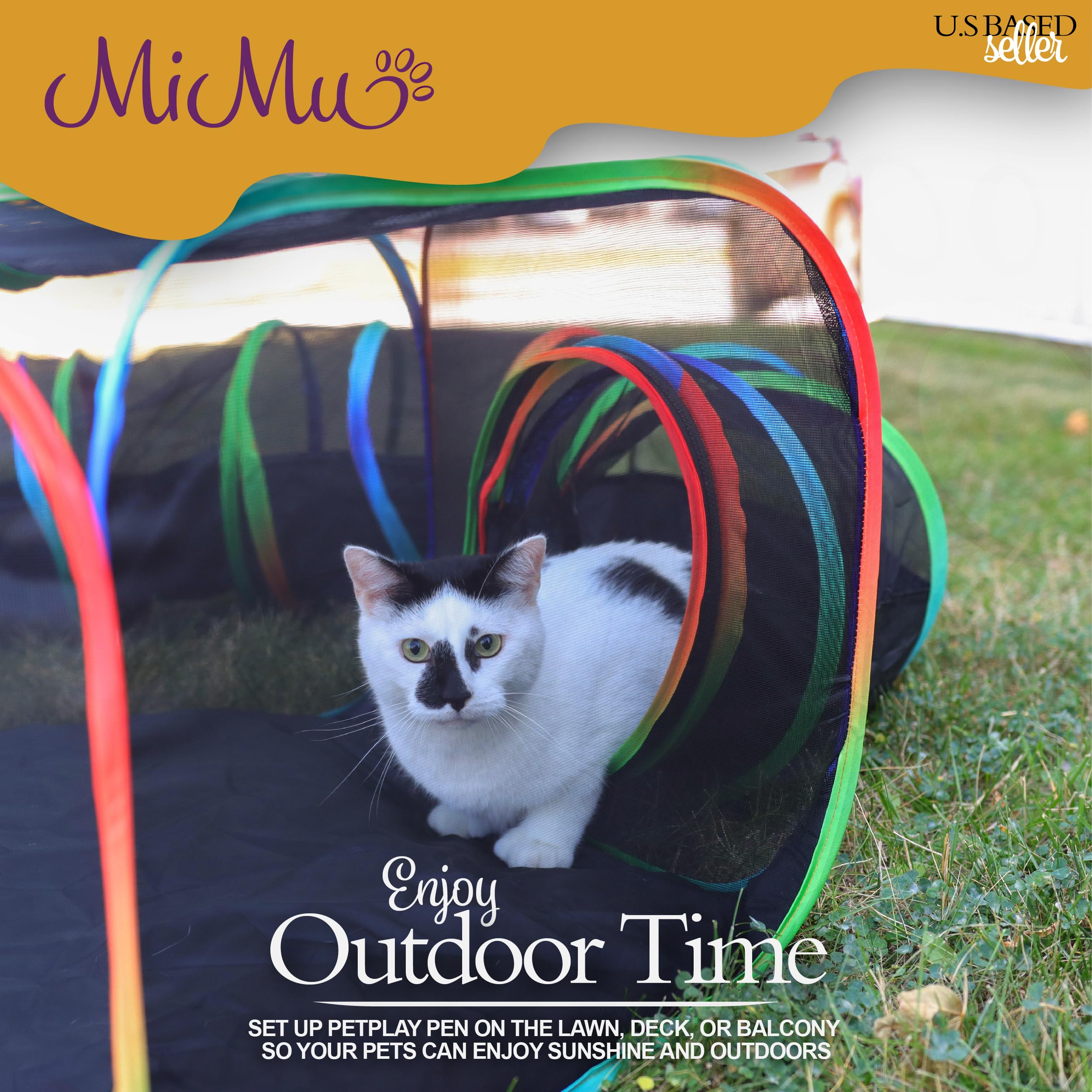 Parque de juegos para perros MiMu Indoor Outdoor 4 pies con - Imagen 3