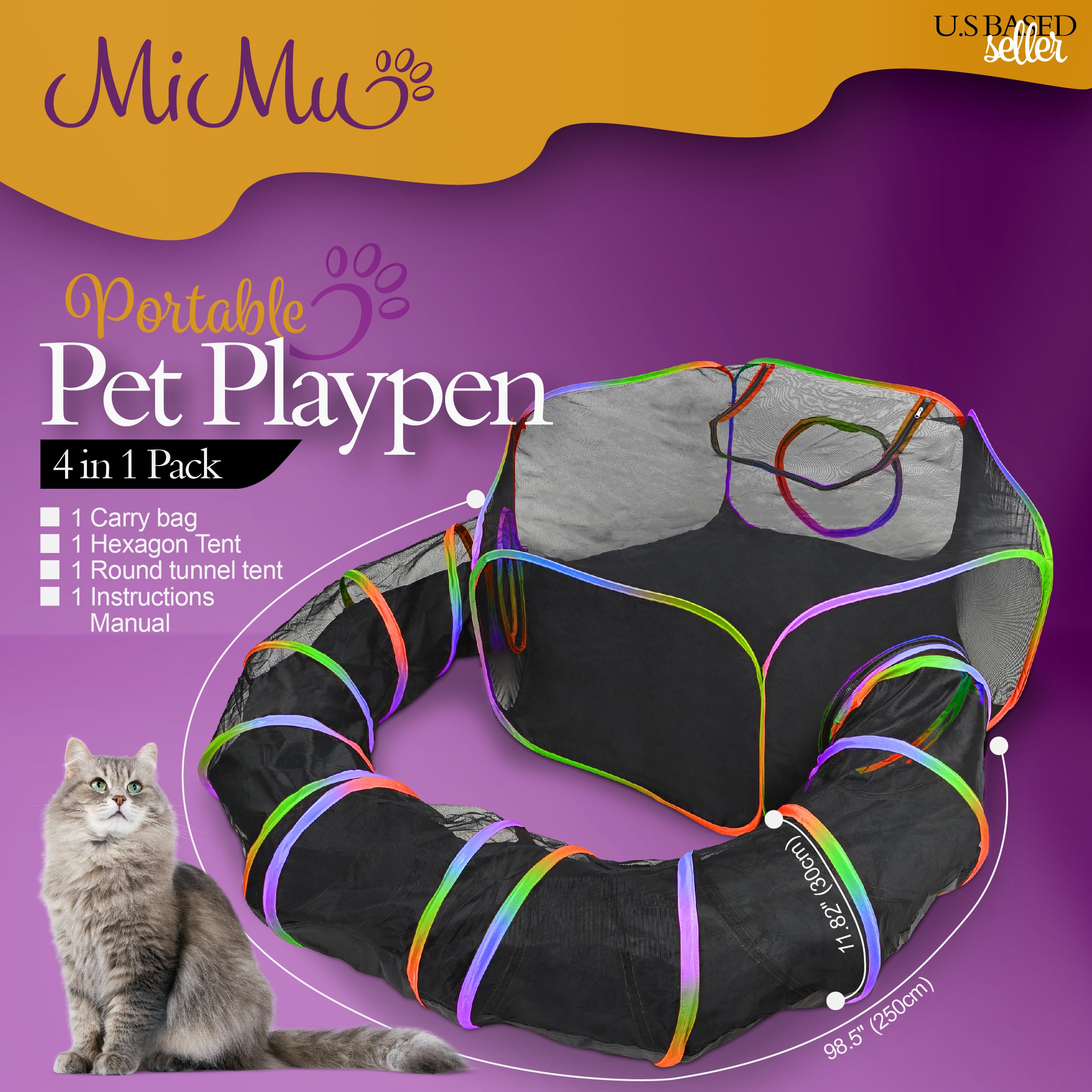 Parque de juegos para perros MiMu Indoor Outdoor 4 pies con - Imagen 4